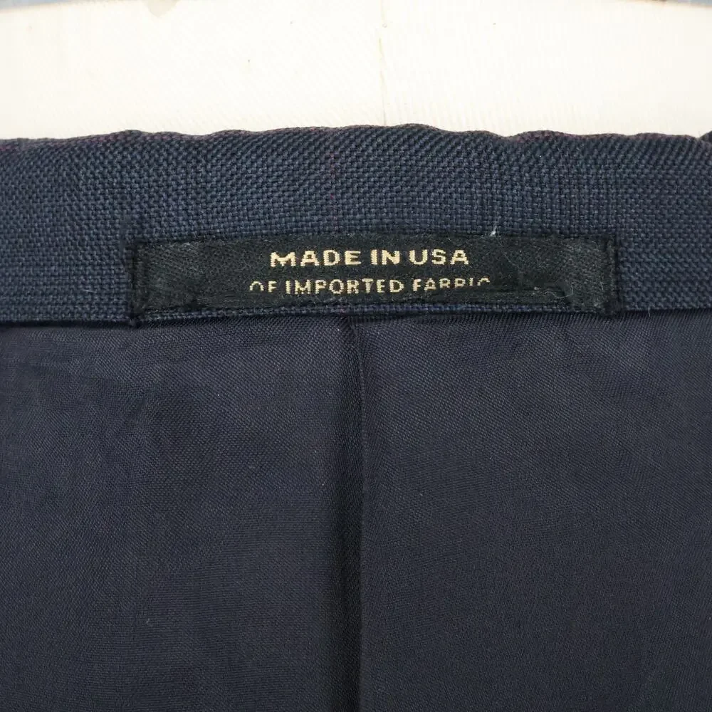 Hart Schaffner Marx Sport Coat Mens 46R Blue Plaid Wool Jacket Lined Career - Picture 14 of 16